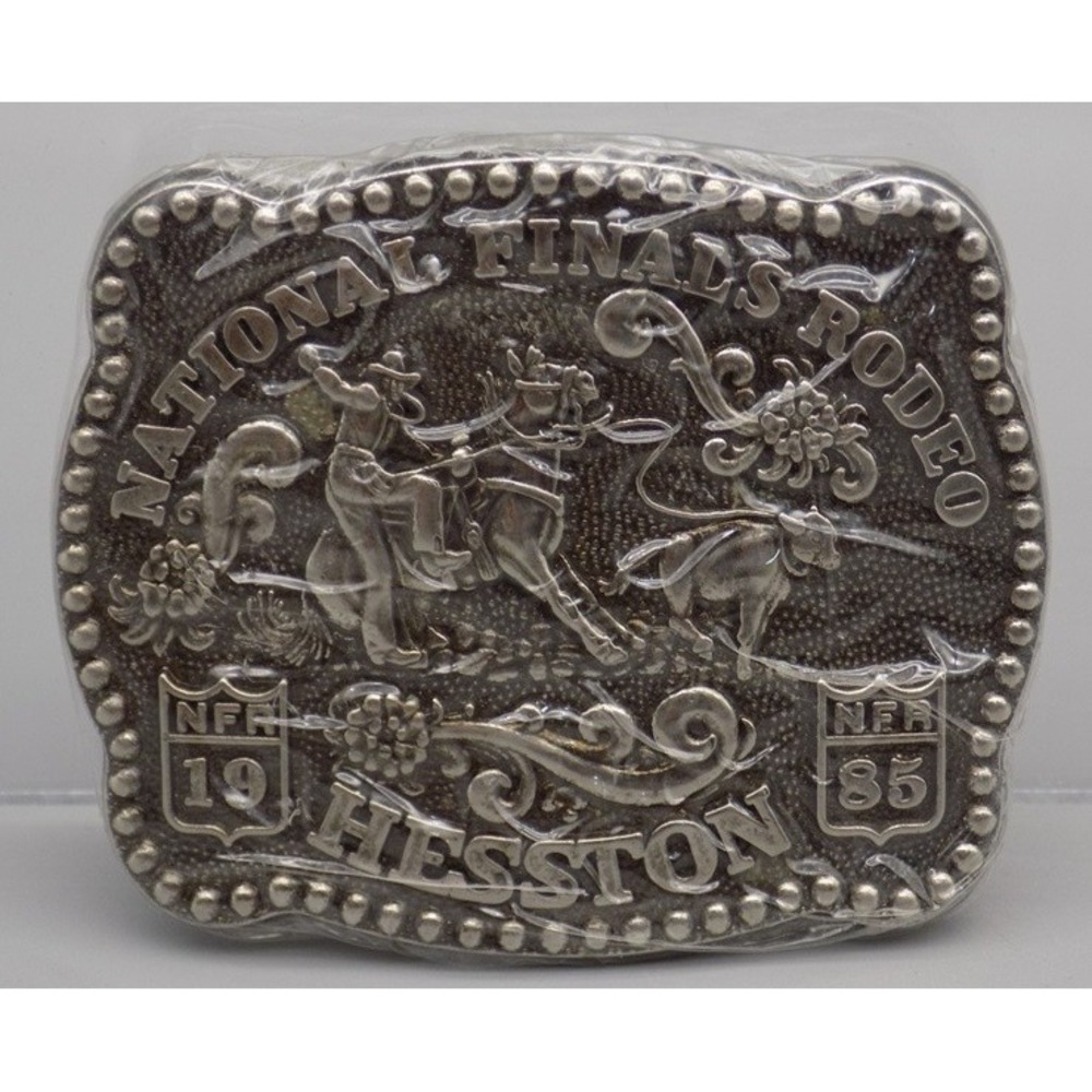 New Sealed  NFR Belt Buckle Youth Hesston 1985 National Finals Rodeo Rare